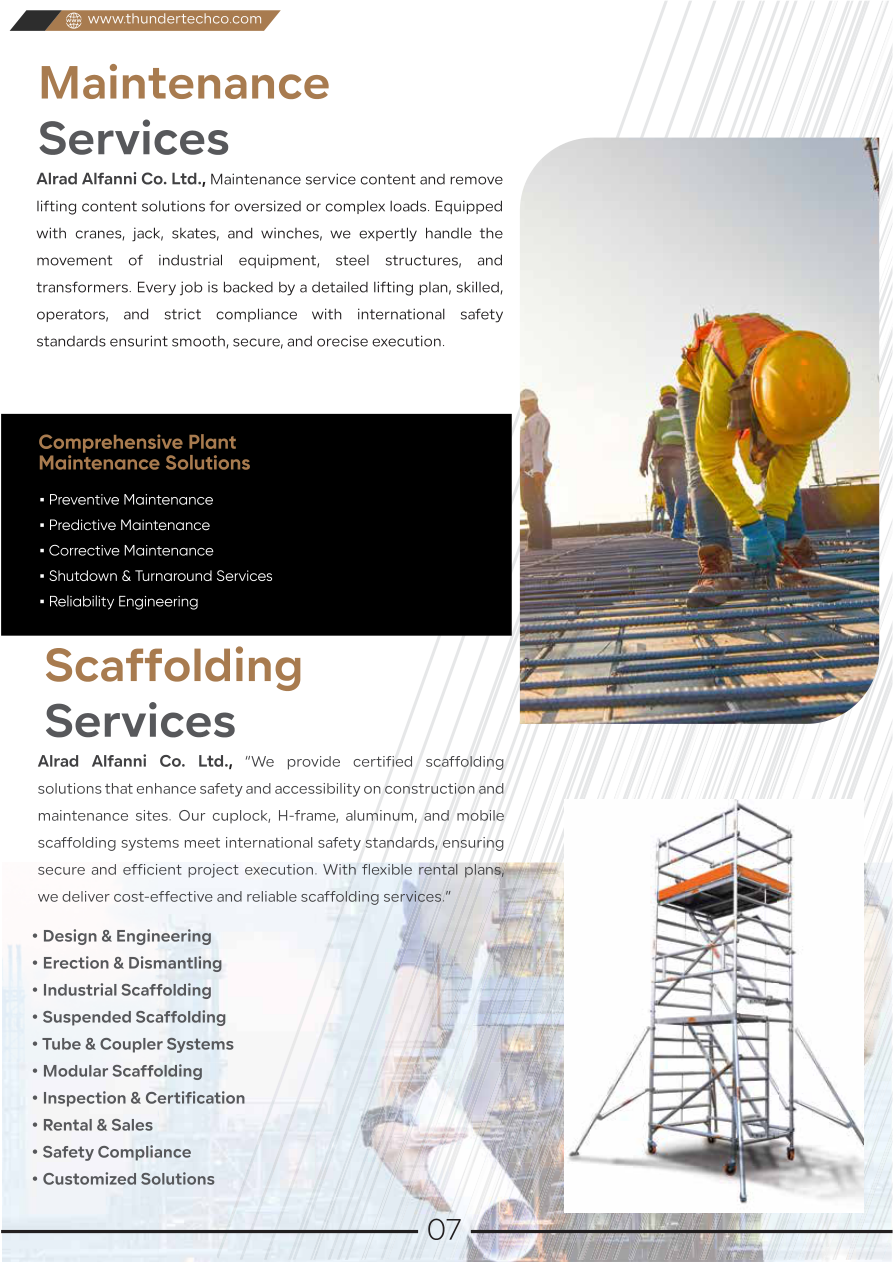 Maintenance and scaffolding